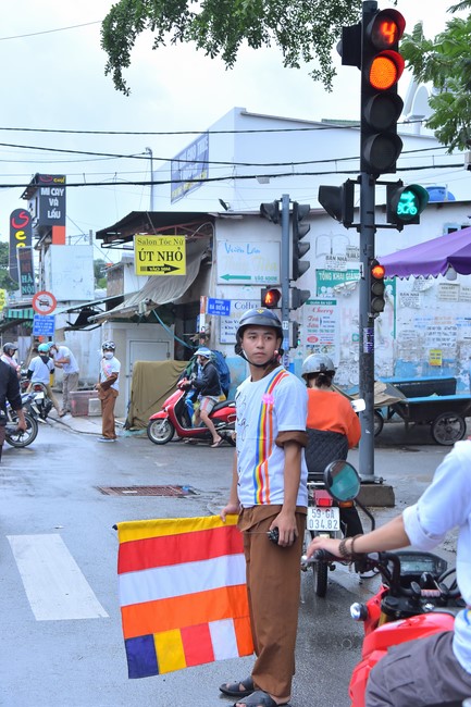 Parade of bicycles decorated with flowers to welcome the Buddha's Birthday (Buddhist Calendar 2567 - Solar Calendar 2023)