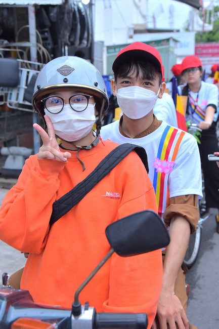 Parade of bicycles decorated with flowers to welcome the Buddha's Birthday (Buddhist Calendar 2567 - Solar Calendar 2023)