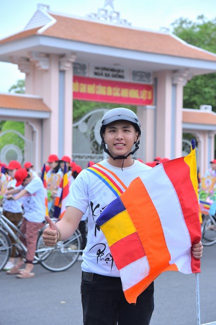 Parade of bicycles decorated with flowers to welcome the Buddha's Birthday (Buddhist Calendar 2567 - Solar Calendar 2023)