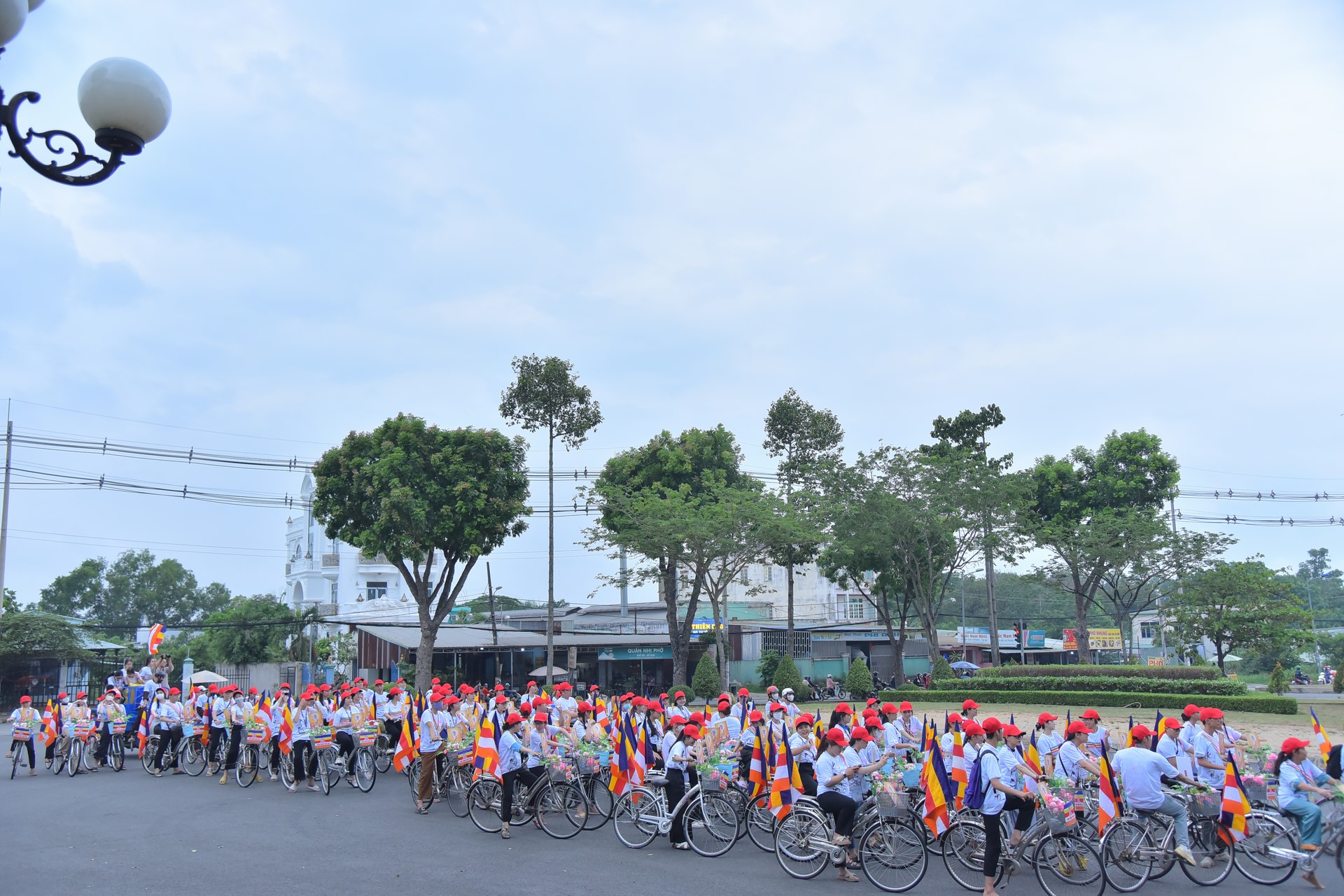 Parade of bicycles decorated with flowers to welcome the Buddha's Birthday (Buddhist Calendar 2567 - Solar Calendar 2023)