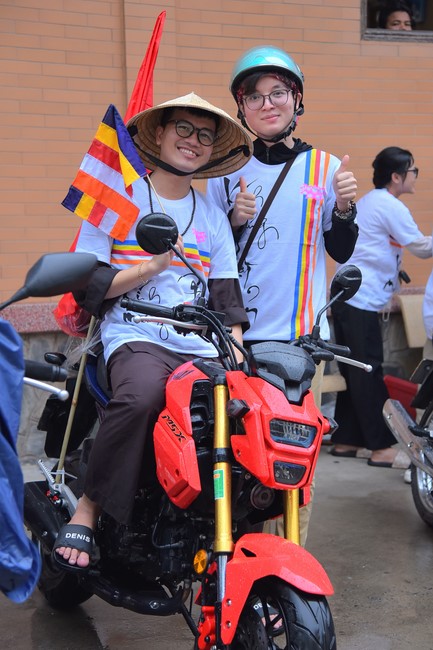 Parade of bicycles decorated with flowers to welcome the Buddha's Birthday (Buddhist Calendar 2567 - Solar Calendar 2023)