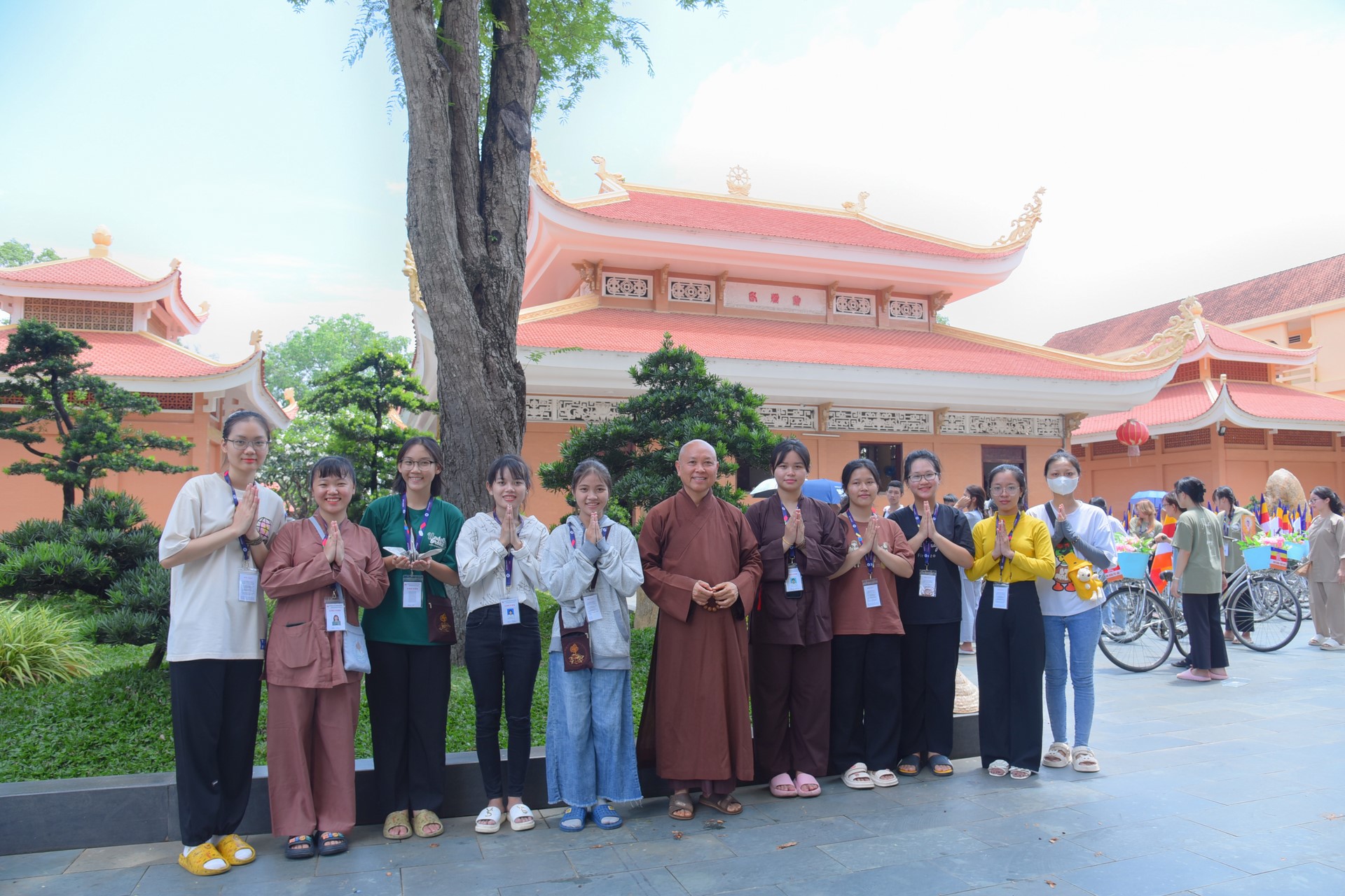 Parade of bicycles decorated with flowers to welcome the Buddha's Birthday (Buddhist Calendar 2567 - Solar Calendar 2023)