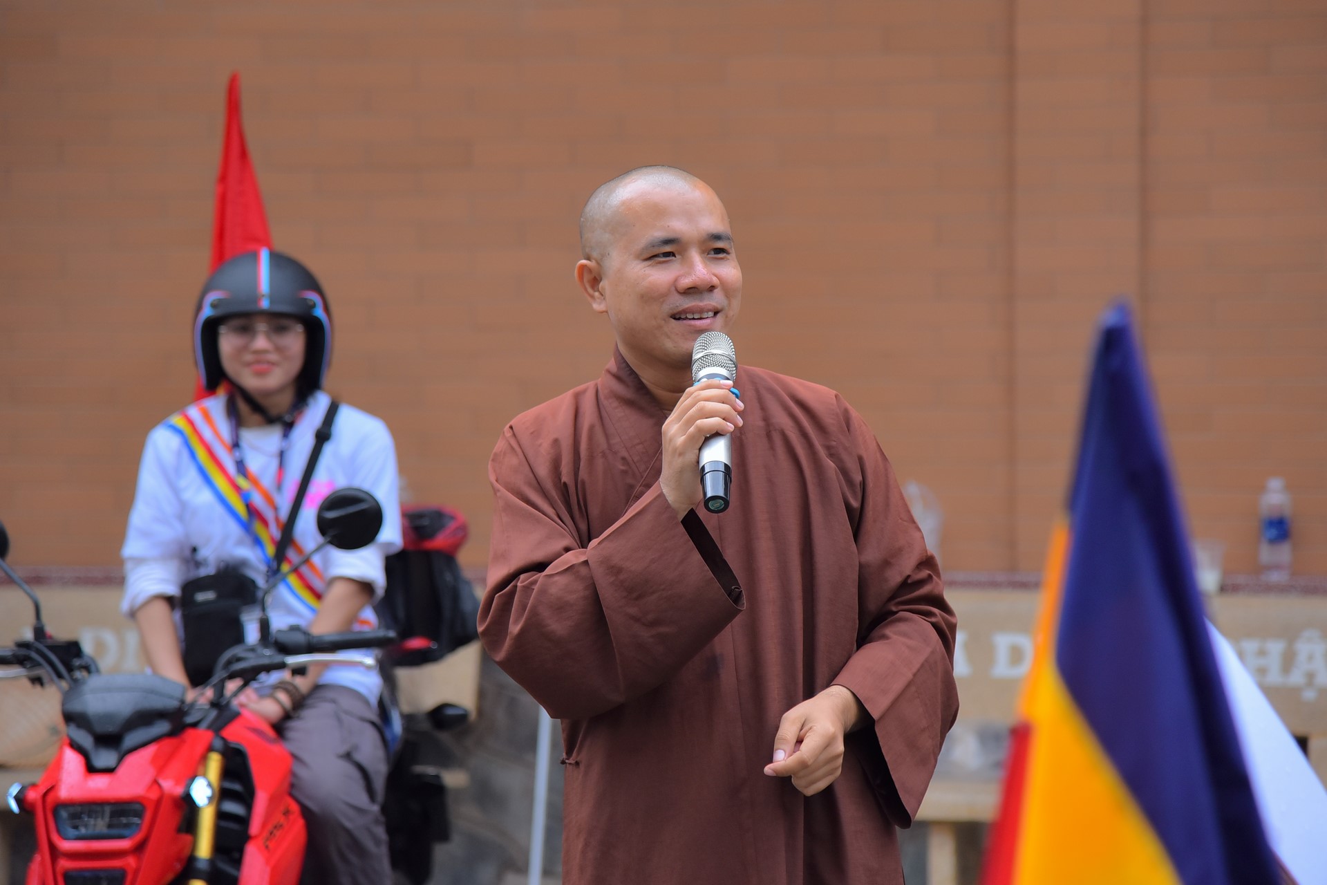 Parade of bicycles decorated with flowers to welcome the Buddha's Birthday (Buddhist Calendar 2567 - Solar Calendar 2023)