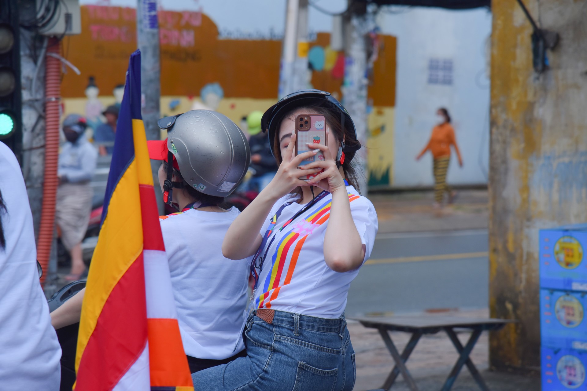Parade of bicycles decorated with flowers to welcome the Buddha's Birthday (Buddhist Calendar 2567 - Solar Calendar 2023)