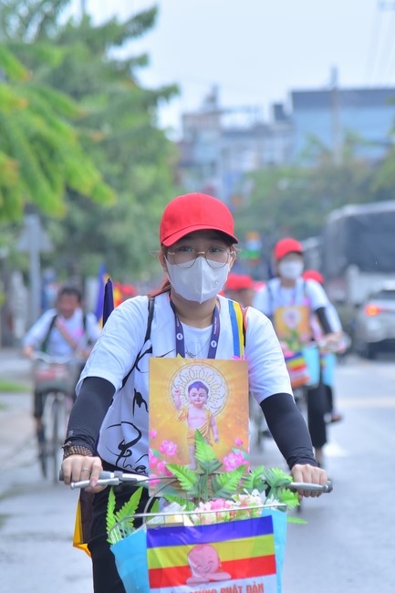 Parade of bicycles decorated with flowers to welcome the Buddha's Birthday (Buddhist Calendar 2567 - Solar Calendar 2023)