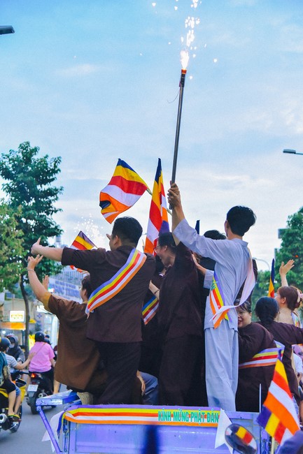 Parade of flower cars in Hoc Mon district