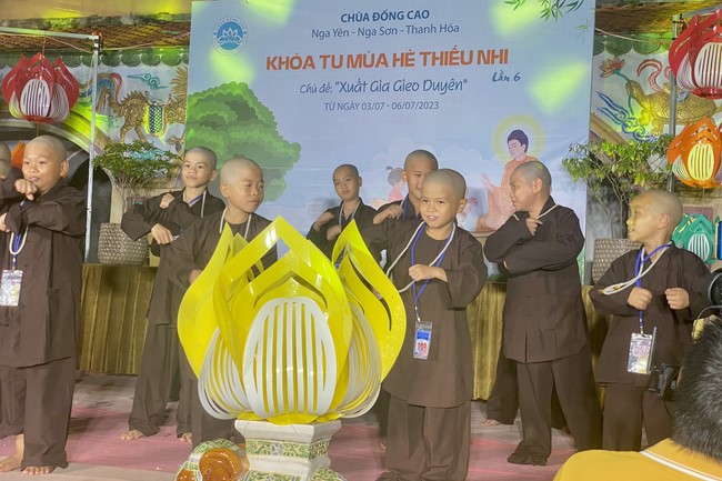 Summer Retreat for children in 2023 at Dong Cao pagoda, Thanh Hoa