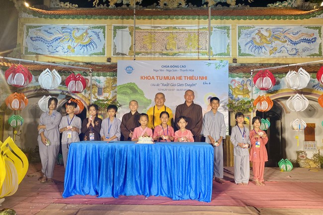 Summer Retreat for children in 2023 at Dong Cao pagoda, Thanh Hoa