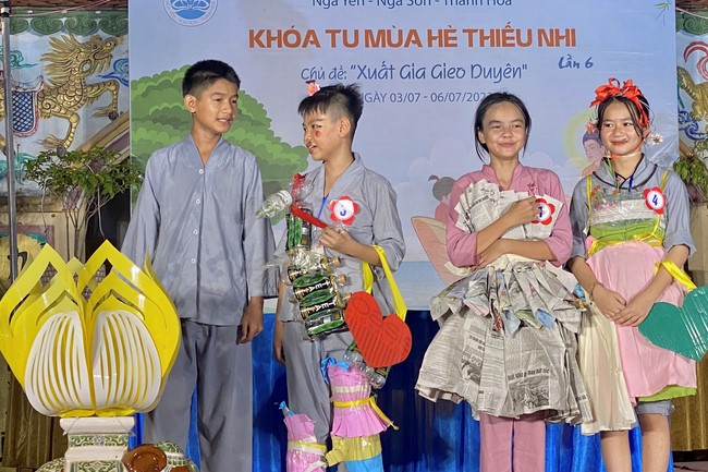 Summer Retreat for children in 2023 at Dong Cao pagoda, Thanh Hoa