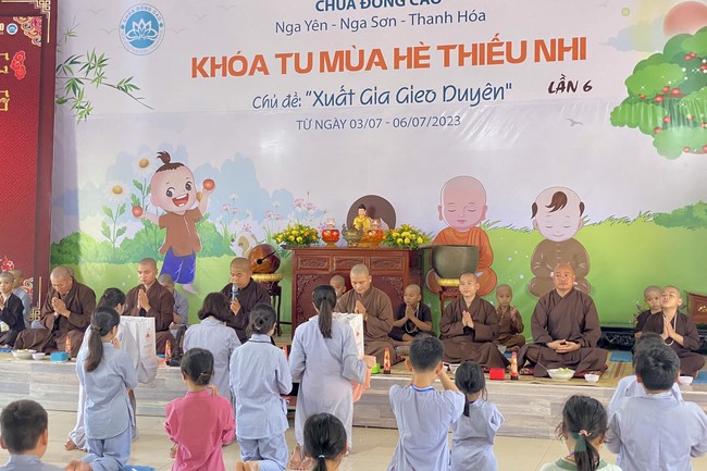 Summer Retreat for children in 2023 at Dong Cao pagoda, Thanh Hoa
