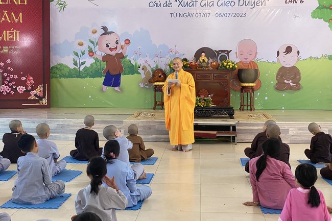 Summer Retreat for children in 2023 at Dong Cao pagoda, Thanh Hoa