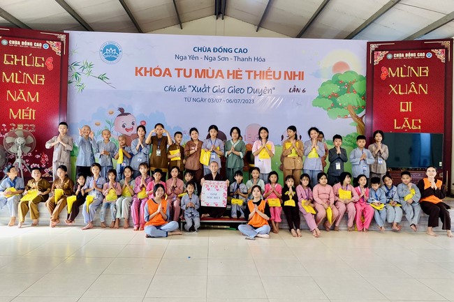 Summer Retreat for children in 2023 at Dong Cao pagoda, Thanh Hoa