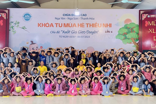 Summer Retreat for children in 2023 at Dong Cao pagoda, Thanh Hoa