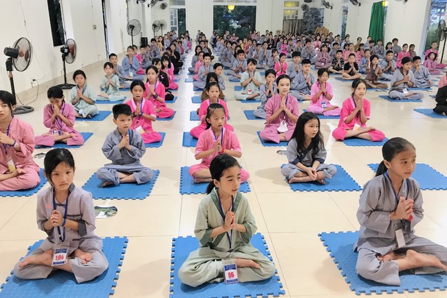 Summer Retreat for children in 2023 at Dong Cao pagoda, Thanh Hoa