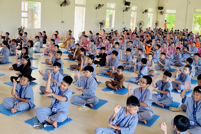 Summer Retreat for children in 2023 at Dong Cao pagoda, Thanh Hoa