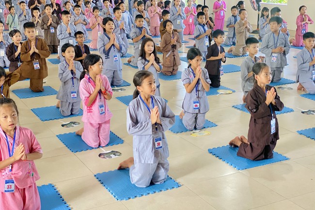 Summer Retreat for children in 2023 at Dong Cao pagoda, Thanh Hoa
