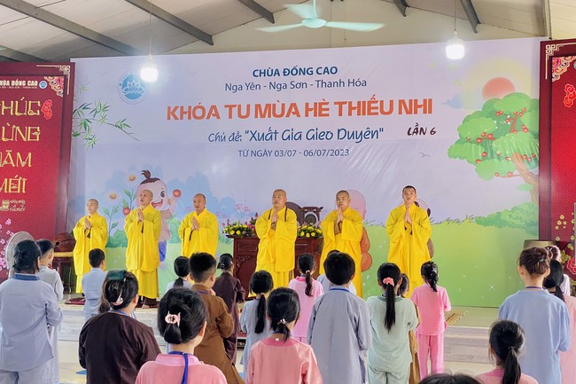 Summer Retreat for children in 2023 at Dong Cao pagoda, Thanh Hoa
