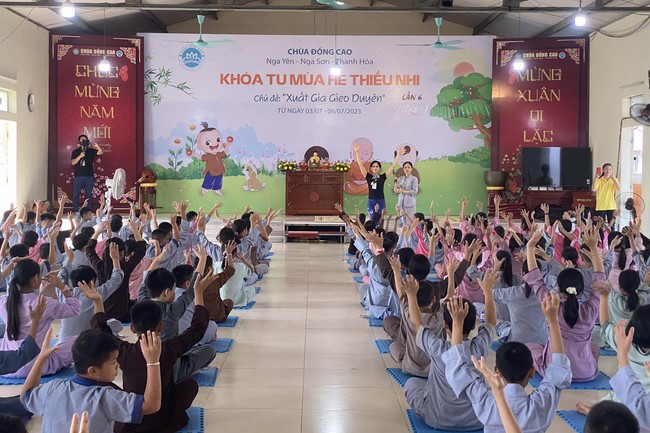 Summer Retreat for children in 2023 at Dong Cao pagoda, Thanh Hoa