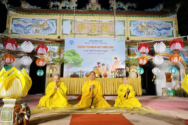 Summer Retreat for children in 2023 at Dong Cao pagoda, Thanh Hoa