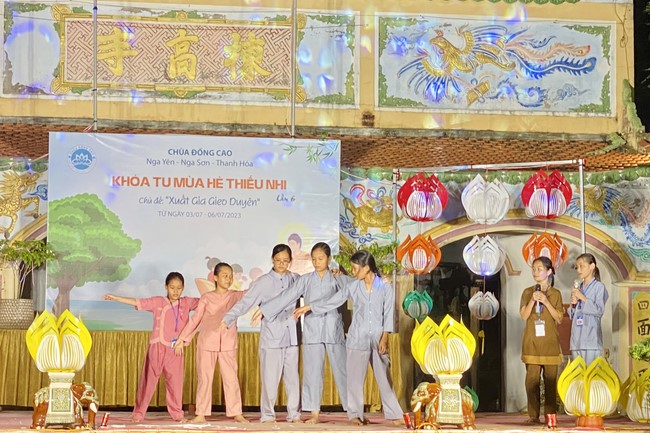 Summer Retreat for children in 2023 at Dong Cao pagoda, Thanh Hoa