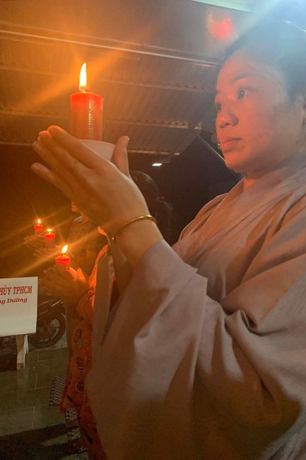 Prostrating five hundred names Bodhisattva Avalokitesvara at Truong Phap Pagoda, Hau Giang