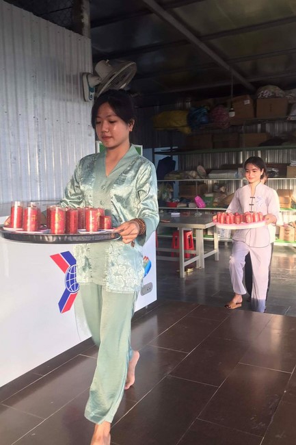 Prostrating five hundred names Bodhisattva Avalokitesvara at Truong Phap Pagoda, Hau Giang