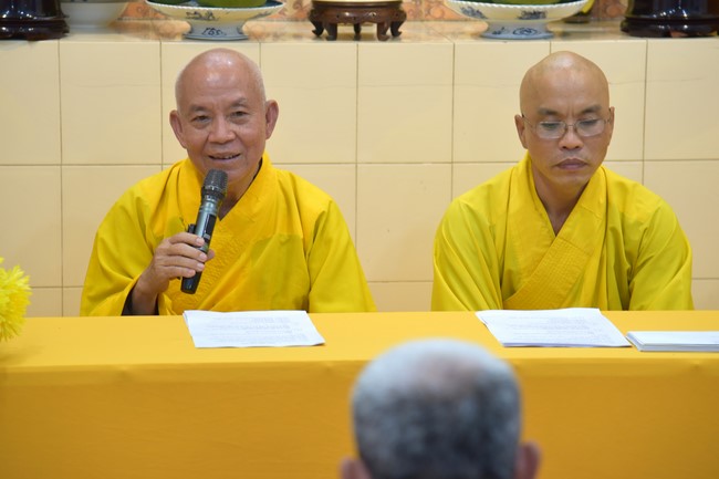 Basic Buddhist program and giving gifts at Minh Chat Ashram in Can Tho