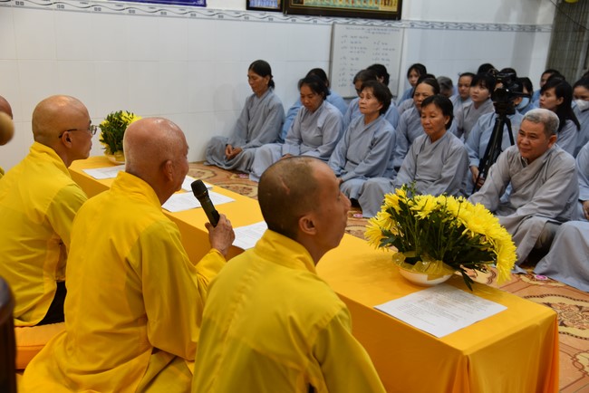 Basic Buddhist program and giving gifts at Minh Chat Ashram in Can Tho
