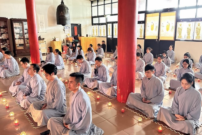 Candle Lighting Ritual to commemorate Amitabha’s Buddha at Ling Yin Temple in Taiwan
