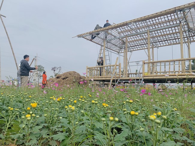 Year End Practice, a past year closing program, giving Tet gifts at Dong Cao pagoda