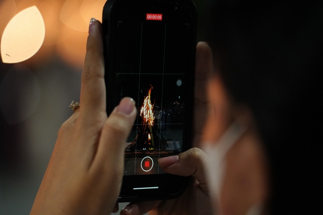 Youthful colors at the campfire night