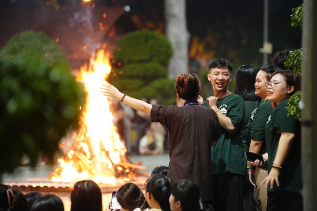 Youthful colors at the campfire night