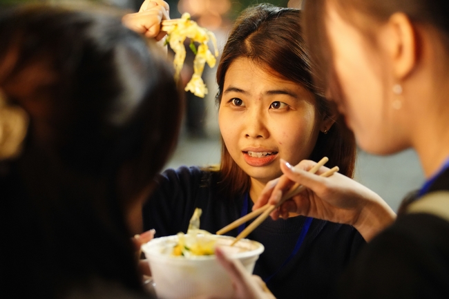 Youthful colors at the campfire night