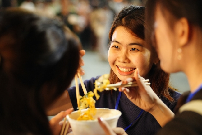 Youthful colors at the campfire night