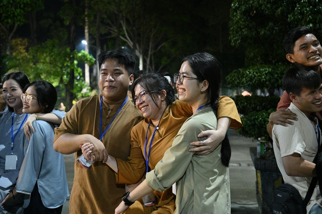 Youthful colors at the campfire night