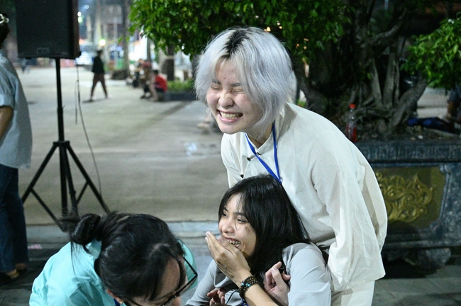 Youthful colors at the campfire night