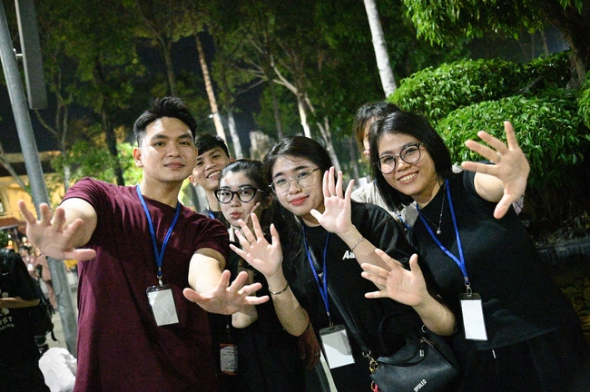 Youthful colors at the campfire night