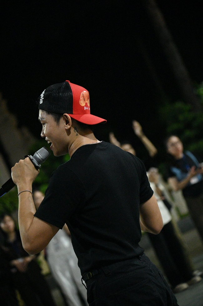 Youthful colors at the campfire night