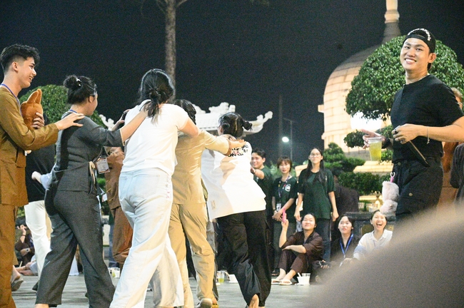 Youthful colors at the campfire night