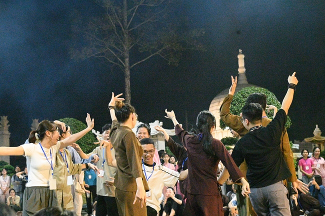 Youthful colors at the campfire night