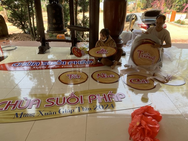 Chùa Suối Pháp - Tây Ninh: Hoàn thiện mô hình tiểu cảnh đón xuân Giáp Thìn