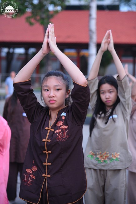 Starting the Temporary Ordination Retreat for Children in Summer with the theme Sowing compassion seeds