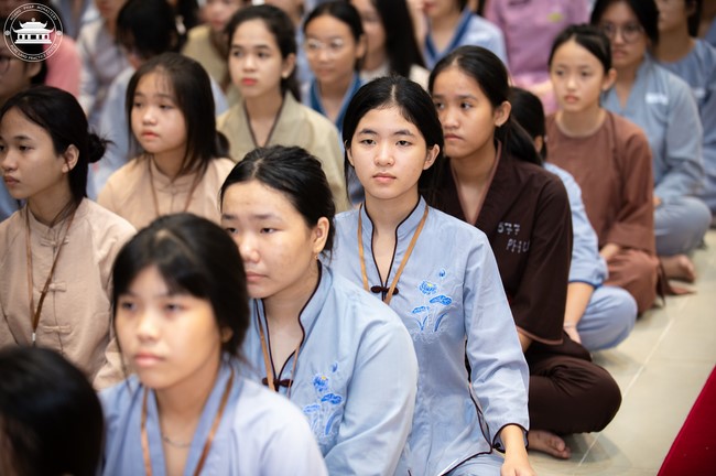 Starting the Temporary Ordination Retreat for Children in Summer with the theme Sowing compassion seeds