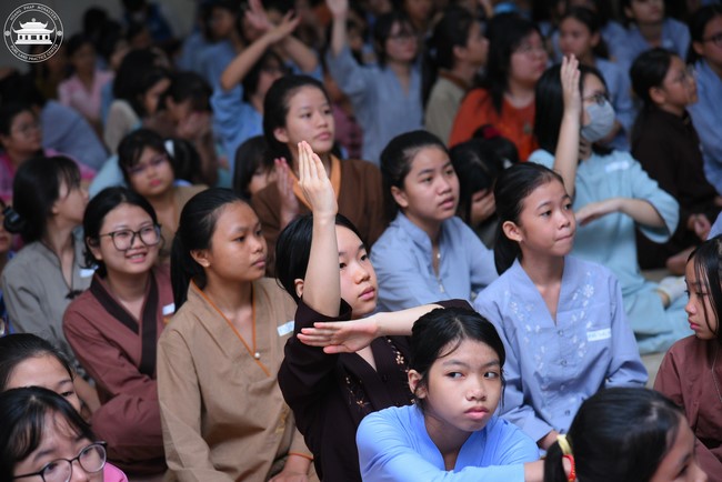 Starting the Temporary Ordination Retreat for Children in Summer with the theme Sowing compassion seeds