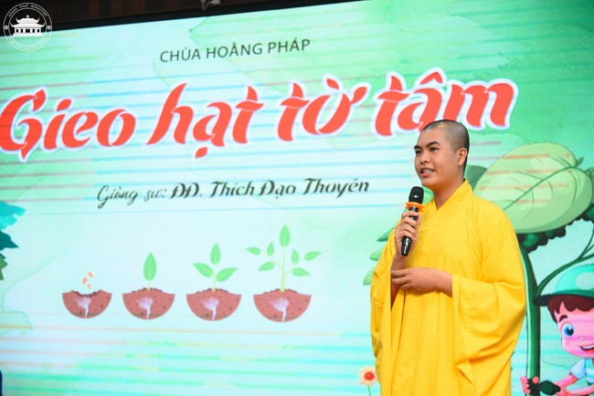 Dharma talk: Sowing seeds compassion preaching by Junior Thich Dao Thuyen - The second day of temporary ordination retreat for Children in Summer 2024