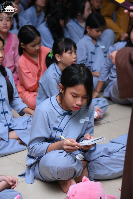 Dharma talk: Sowing seeds compassion preaching by Junior Thich Dao Thuyen - The second day of temporary ordination retreat for Children in Summer 2024
