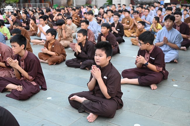 Dharma talk: Sowing seeds compassion preaching by Junior Thich Dao Thuyen - The second day of temporary ordination retreat for Children in Summer 2024