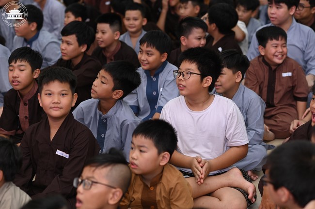 Dharma talk: Sowing seeds compassion preaching by Junior Thich Dao Thuyen - The second day of temporary ordination retreat for Children in Summer 2024