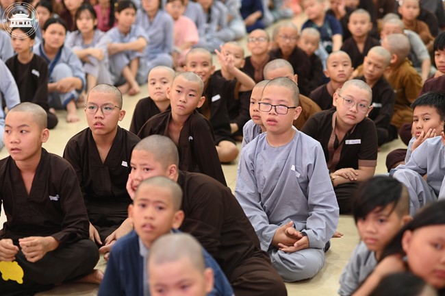 Dharma talk: Sowing seeds compassion preaching by Junior Thich Dao Thuyen - The second day of temporary ordination retreat for Children in Summer 2024