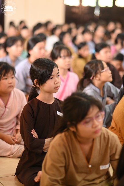 Dharma talk: Sowing seeds compassion preaching by Junior Thich Dao Thuyen - The second day of temporary ordination retreat for Children in Summer 2024